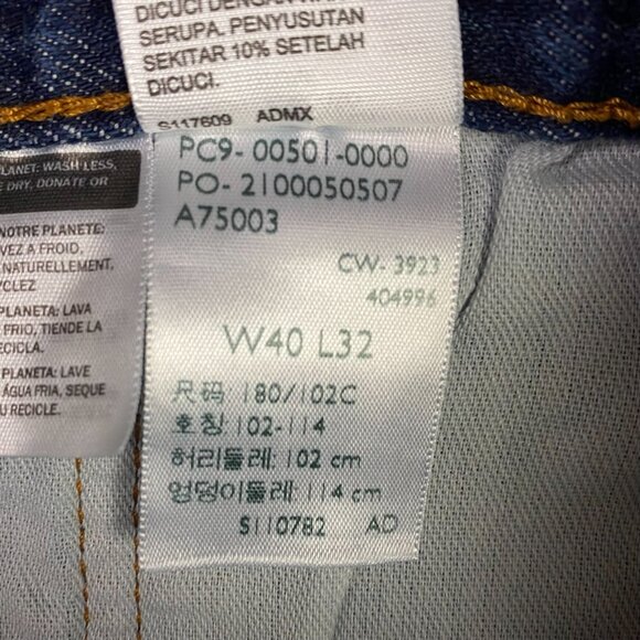 Levi's 501 Jeans Men's 40 x 32 Measures 36 x 29 Blue Cotton Button Fly Red Tab - Picture 8 of 13